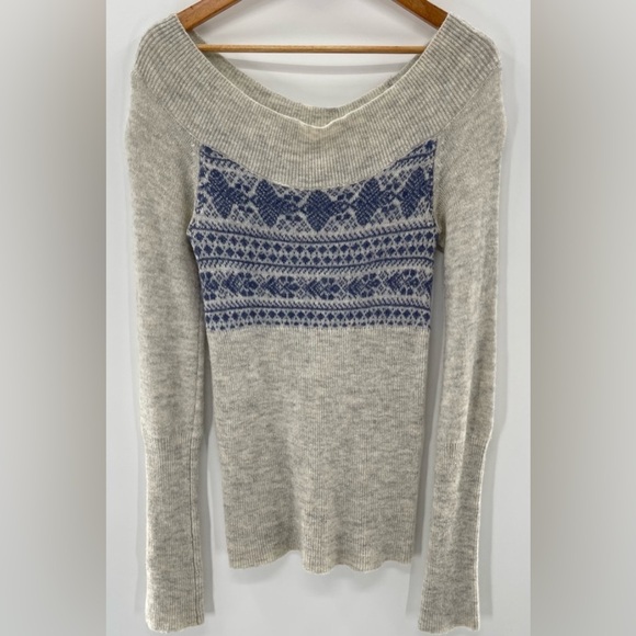 Free People Sweaters - Free People Wool Blend Fair Isle Scoop Neck Sweater Size Medium Boho Indie